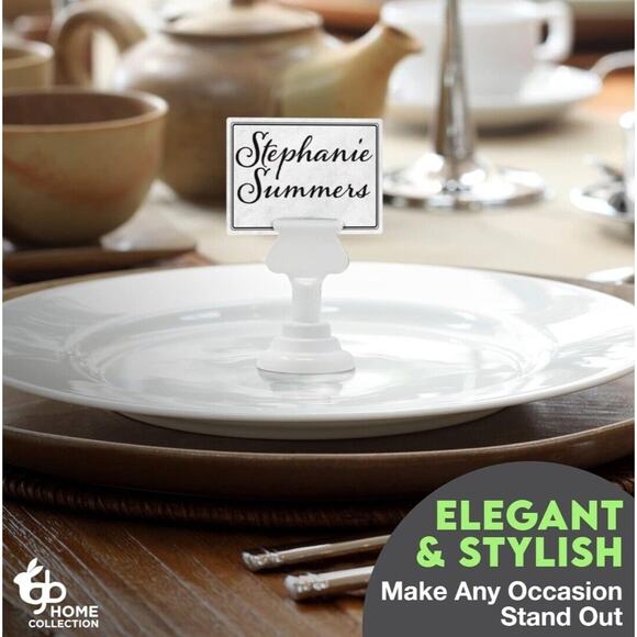 16 Pieces Metal Table Number Holders 1.5 Inches White Place Card Holder - Picture 3 of 8